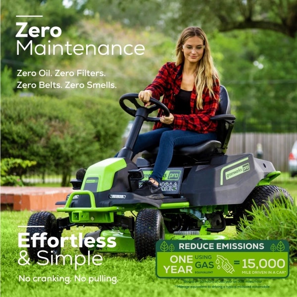 Greenworks riding lawn mower hot sale